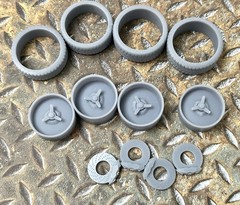 Resin 21/20 In. “Smoothie W/ Knock Offs” Model car Wheels/Tires 1/24 1/25 scale