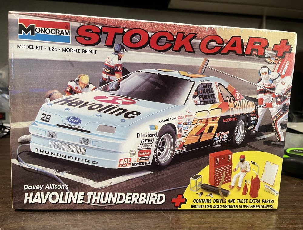 FACTORY SEALED Monogram Stock Car, Davy Allison #28 Havoline Thunderbird, #2916