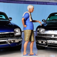 People Sitting and Leaning on Model Cars Resin 3d print Set of 3 Figures