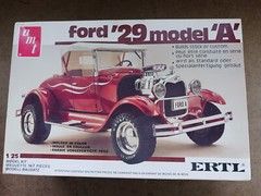 Revell Sting Ray III, AMT Ford ’29 Model A, Partially Assembled.