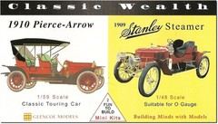 Platts Glenco Model Classic Car Set 3 1/59 Pierce Arrow & 1/48 Stanley Steamer P