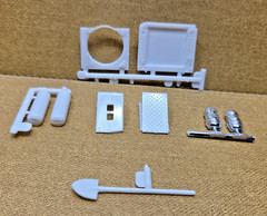 Ford LNT 8000 RADIATOR, BATTERY BOX, AIR & OIL TANKS 1:25 AMT NEW Model PARTS