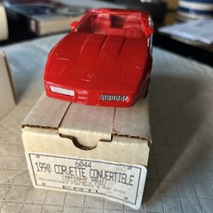 Lot of 2 Corvette Convertibles Promo Cars, 1988 Maroon And 1990 Red Ertl