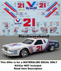 NASCAR DECAL #21 VALVOLINE 1984 FORD THUNDERBIRD BUDDY BAKER – 1/24 POWERSLIDE