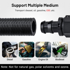 3/8 Fuel Line Kit 25FT, SAE 30R7 NBR Rubber Push Lock Fuel Hose with 14 Fitting