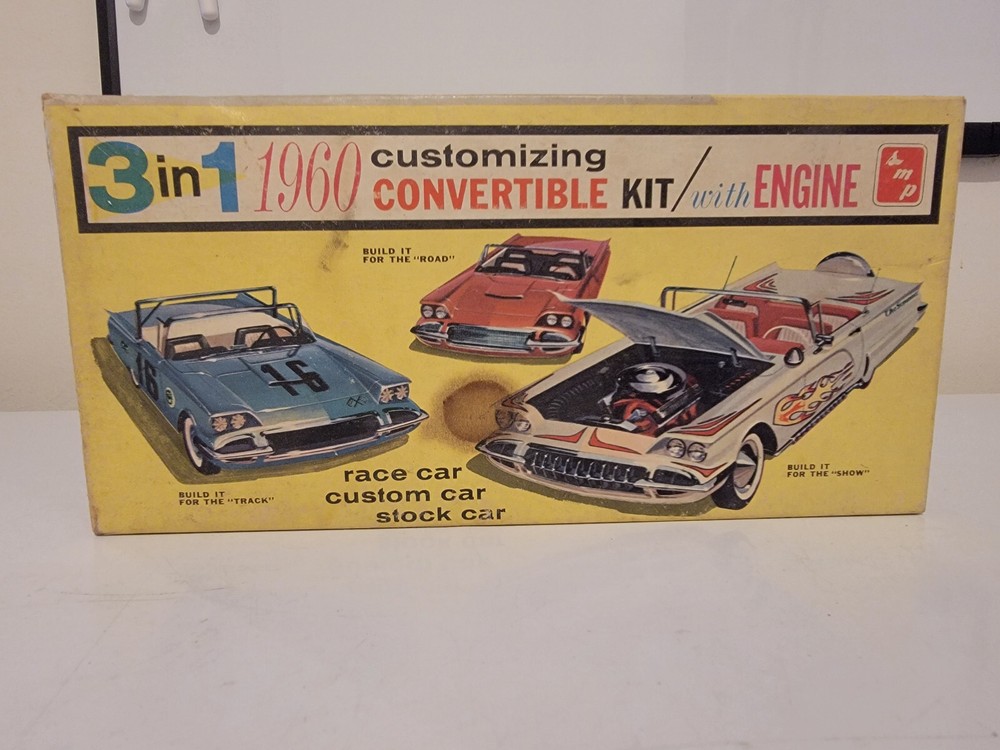 *Rare / Vintage* AMT 1960 Chevy Corvette Convertible Model Car Box #149