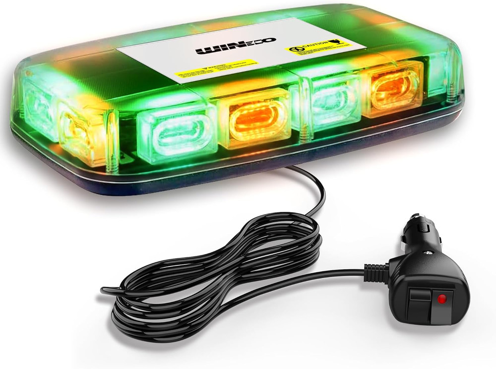 GREEN AMBER 72LED Roof Top Strobe Lights, High Visibility Emergency Safety Warni