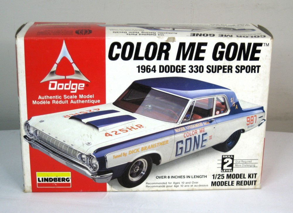Lindberg 1:25 1964 Dodge 330 SS Color Me Gone Model Kit 72156