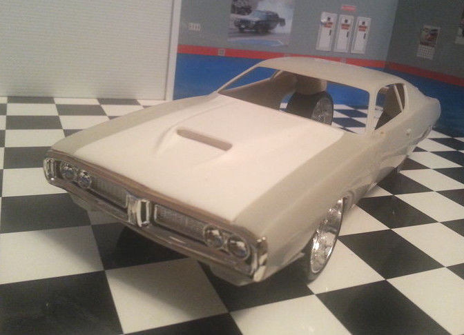 LEX’S SCALE MODELING Resin Custom Cowl Hood ’71 Dodge Charger AMT 1/25.