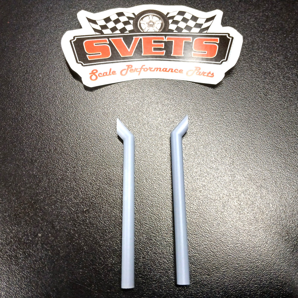 1/24 1/25 Scale 3D Resin Bull Horn Exhaust Stack Pair Universal Longer Version