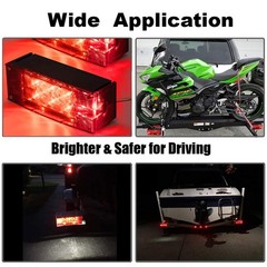 CZC AUTO 2PCS 12V LED Submersible Low Profile Rectangular Trailer Lights, Tail S