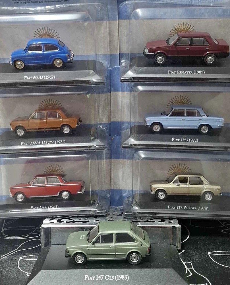 NEW UNUSED INOLVIDABLES FIAT LOT 7 CARS MODELS SCALE DIECAST 1:43 WITH BUBBLE