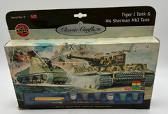 Airfix 03381 Classic Conflicts Tiger I & M4 Sherman Mk.I Tank 1/76 Model Kit Set