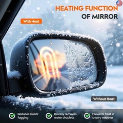Youxmoto Passenger Right Side Heated Mirror Glass Replacement, Fit for Ford