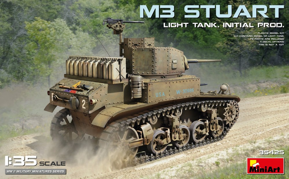 MiniArt 1/35 35425 WWII US M3 Stuart Light Tank (Initial Prod.)