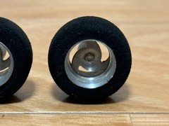 Vintage TAMIYA Mini 4WD Aluminum Narrow Wheel Set with Sponge Tires (4 pcs)