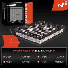 A-Premium Engine Air Filter Compatible with Buick Allure, LaCrosse, Regal &