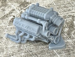 Resin “Chevy Bel Air Supercharged” Big Block Engine for model cars, 1/24 1/25
