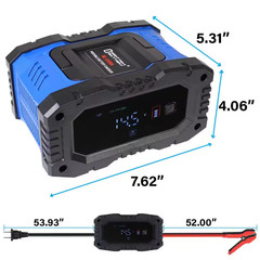12V 20 Amp Smart Battery Charger Maintainer with Repair Mode Works with Lifepo4,