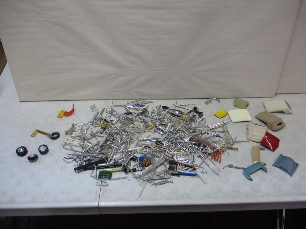 Large Plastic Model Parts Lot with Chrome and Exhaust Pipes