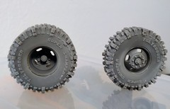 Resin 1/24 Scale: 15-inch “4-hole Truck” Dually Wheels W/ TSL SUPER SWAMPERS