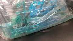 AMT DIGGER BARRACUDA DRAGSTER ROUND 2 CLEAR BLUE/ GREEN PLASTIC RARE BC1