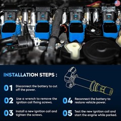 Ignition Coil Pack + Iridium Spark Plugs for 2017-2021 Chrysler Pacifica,