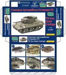 Gun Motor Carriage T72. Plastic model kit Scale 1/72 Unimodel UM469