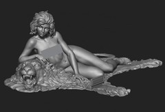 1/24 Scale 80mm Die-Cast Resin Figure Model Kit Beauty and The Lion Jewelry B…