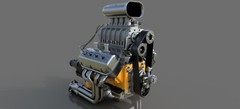 HEMI V8 Chrysler BLOWN SUPERCHARGER – 3D print 1 8 12 18 24 43 amt revell Tamiya
