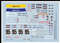 1/10 Spoon 95 Racing Sports Car Logos Markings 95 Model Water Slide Decal