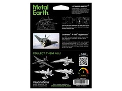LOCKHEED MARTIN F-117 NIGHTHAWK AIRCRAFT STEEL MODEL KIT BY METAL EARTH MMS164