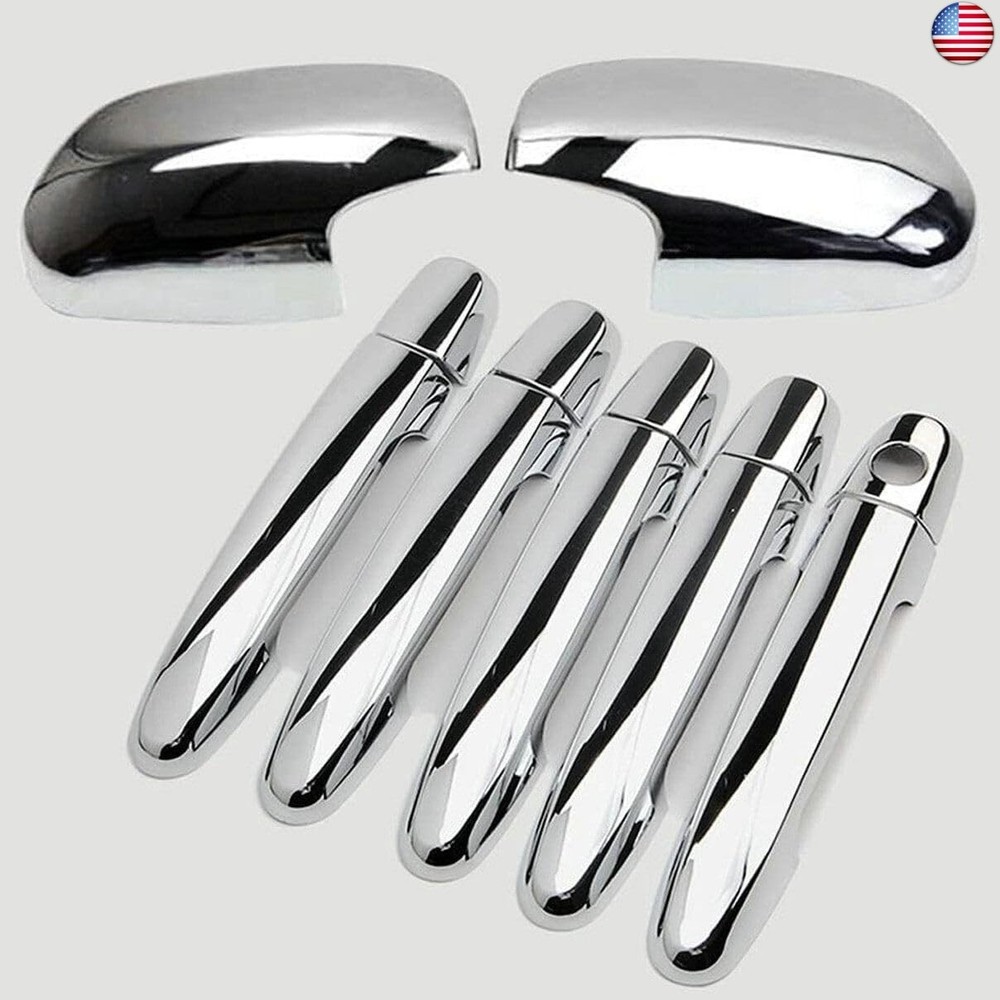 12PCS/Set Chrome Side Mirror Cover + Door Handle Cover Trim for Toyota RAV4