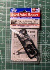 Tamiya MINI 4WD LOW FRICTION PLASTIC DOUBLE ROLLERS (BLACK/13-13mm) Set 15529