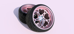 1:25-1:24 Scale Heart Set SK Mona Resin Printed Rims , Wheel and Exhaust Kit