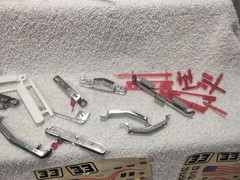 AMT Kitbash 1/25 1960s Model Car Junkyard Parts Lot Chrome Wheels Motor Bumpers