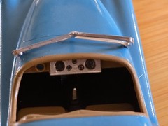 Vtg. Built 1/32 Gowland & Gowland 1953 Jaguar XK120 Sports Car Model Kit Blue