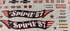 Spirit of 57 1957 Chevy Bel Air 1/25 Gasser Custom Waterslide Decal Sheet Flames