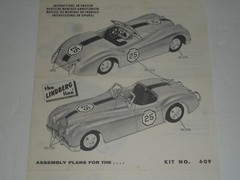 LINDBERG JAGUAR XK 120 Model No. 609-39 Instruction Sheet ONLY 1962 Original