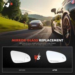 A-Premium Right Passenger Side Heated Mirror Glass with Backing Plate –