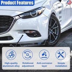 2PCS 8″-11″ Adjustable Splitter Strut Rods, Automotive Front Bumper Lip Support