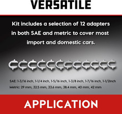 Master Inner Tie Rod Removal Tool Kit, 13 Pieces, Steering and Suspension, Adapt
