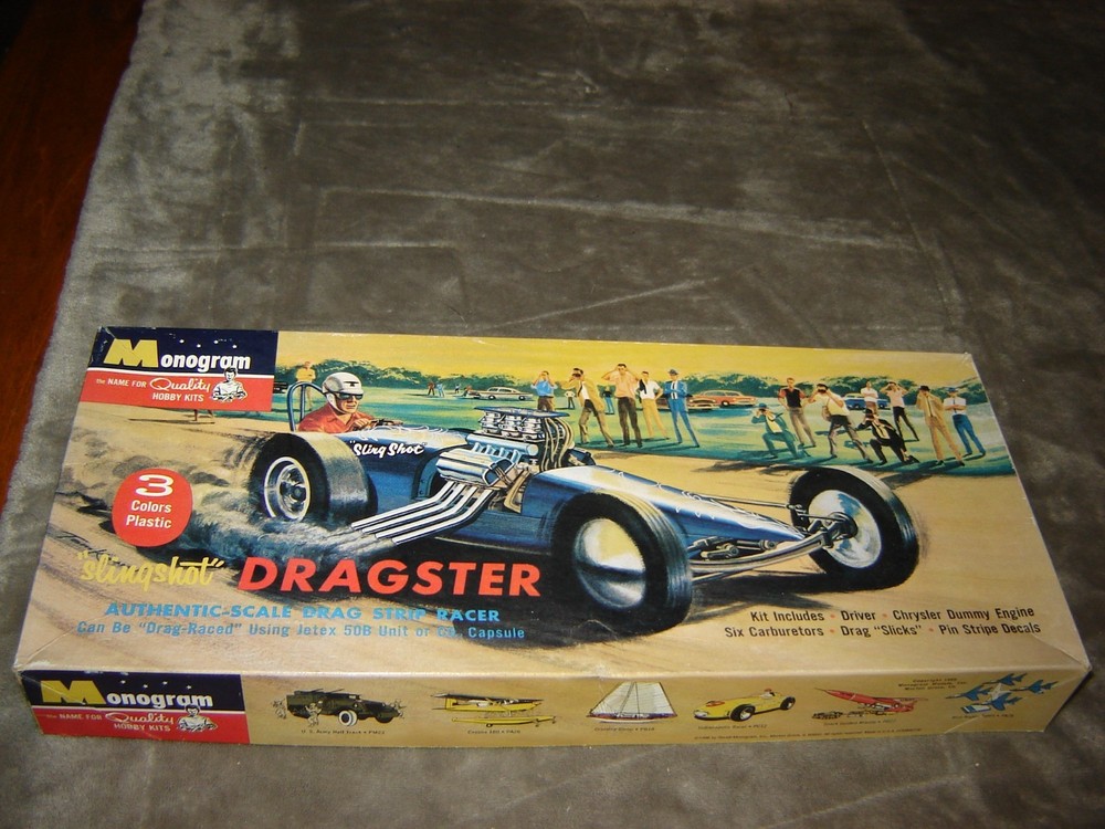 Monogram 0789 Slingshot Dragster Box Opened Kit Mint in Box 1/25 Scale 1996 Kit