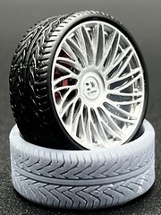 1/24 Scale Resin 25” Full Wheel Set For Scale Modeling
