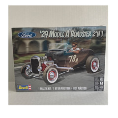 Revell Ford ’29 Model A Roadster 2’N1 1:25 Plastic Model Kit Molded White Decals