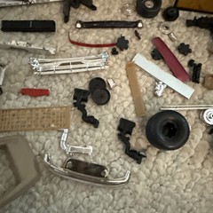 Vintage Model Car Junkyard Lot Of Parts And Pieces Decals Manuals Old Box READ