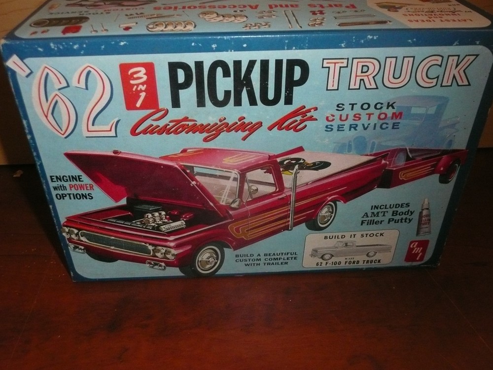 complete rare amt unibody 1962 ford truck kit # k-132-200 missing custom decals
