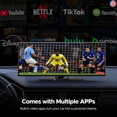Volam 11” Wireless Carplay Screen for Car Built-in Net-Flix YouTube Apps,