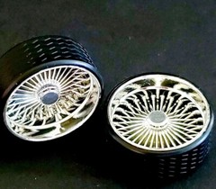 HOPPIN HYDROS 1/24-1/18 SUPER SPOKES OCTO Cap LOWRIDER Rim Tire Chrome OCTOS!