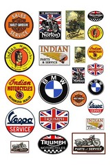 1:25 G scale model motorcycle company garage auto shop pin up posters signs